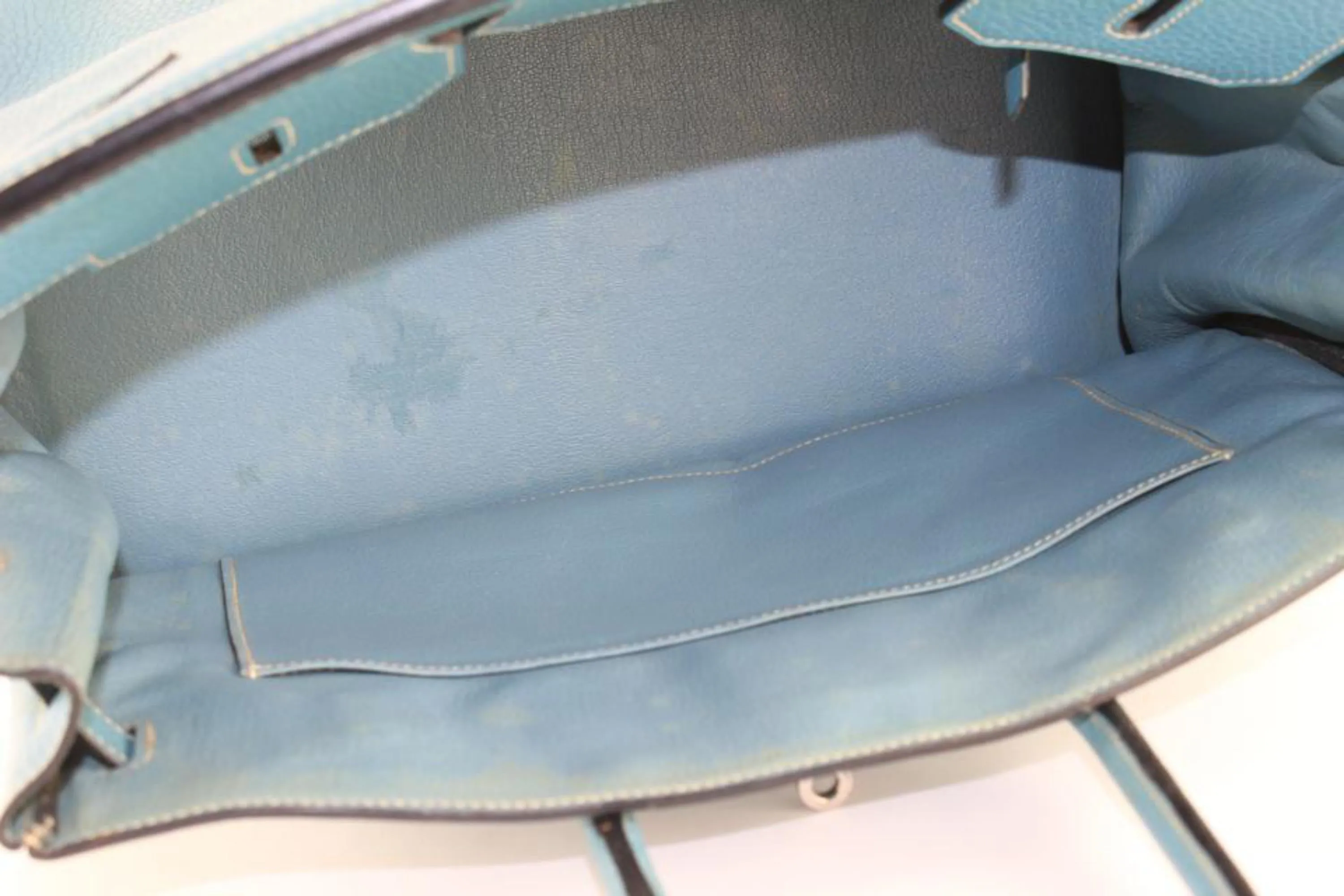 Hermès Blue Jean Togo Leather Birkin 35 PHW 6H1028