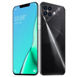 i12 6.7Inch Large Screen Phone Notch Screen Android Quickly Unlock Smartphone(10 512G) black_U.S. plug