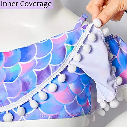ICOSY Girls Swimsuit 2 Piece Bathing Suit for Girls Bikini Set Swimwear Toddler Ruffle Swimming Suit Unicorn Beachwear