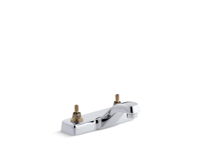 KOHLER K-7404-KE Triton Centerset commercial bathroom sink faucet with vandal-resistant aerator, requires handles, drain not included in Polished Chrome