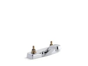 KOHLER K-7404-KE Triton Centerset commercial bathroom sink faucet with vandal-resistant aerator, requires handles, drain not included in Polished Chrome