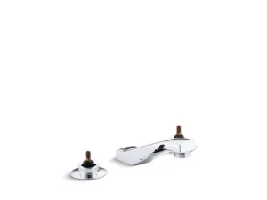 KOHLER K-7443-KE Triton Widespread commercial bathroom sink faucet with vandal-resistant aerator, requires handles, drain not included in Polished Chrome