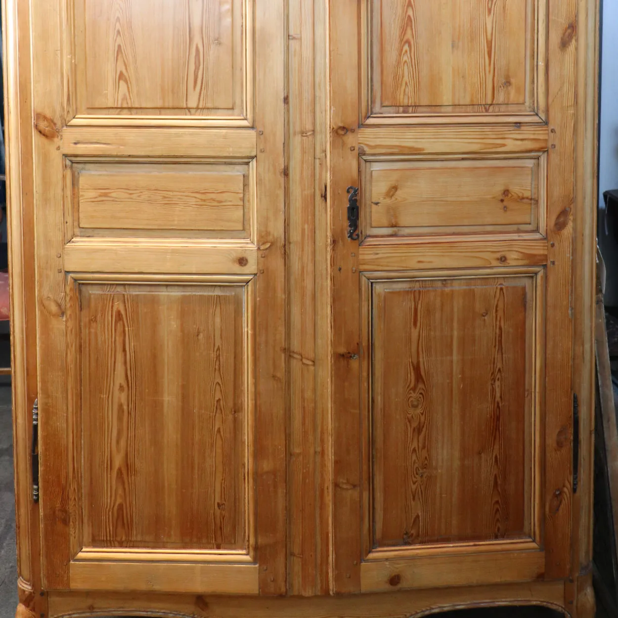 Large French Provincial Louis XV Style Pine Armoire