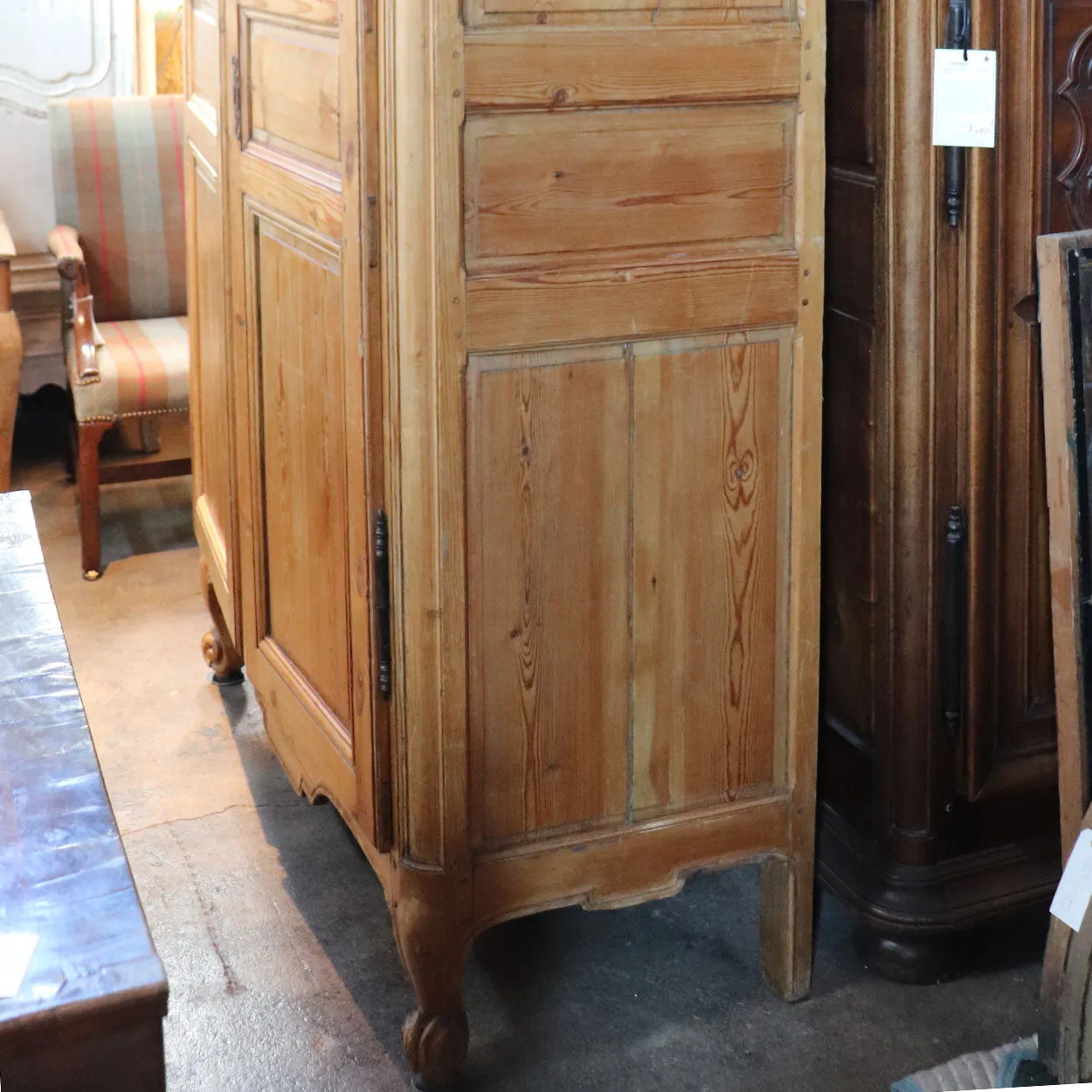Large French Provincial Louis XV Style Pine Armoire