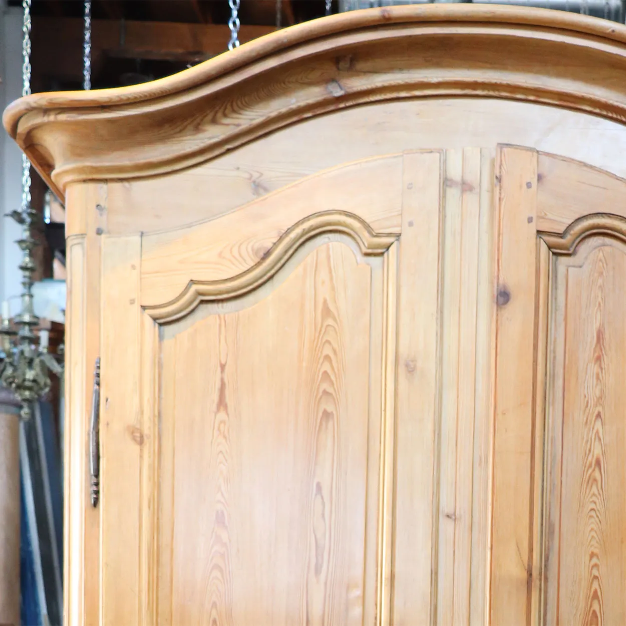 Large French Provincial Louis XV Style Pine Armoire