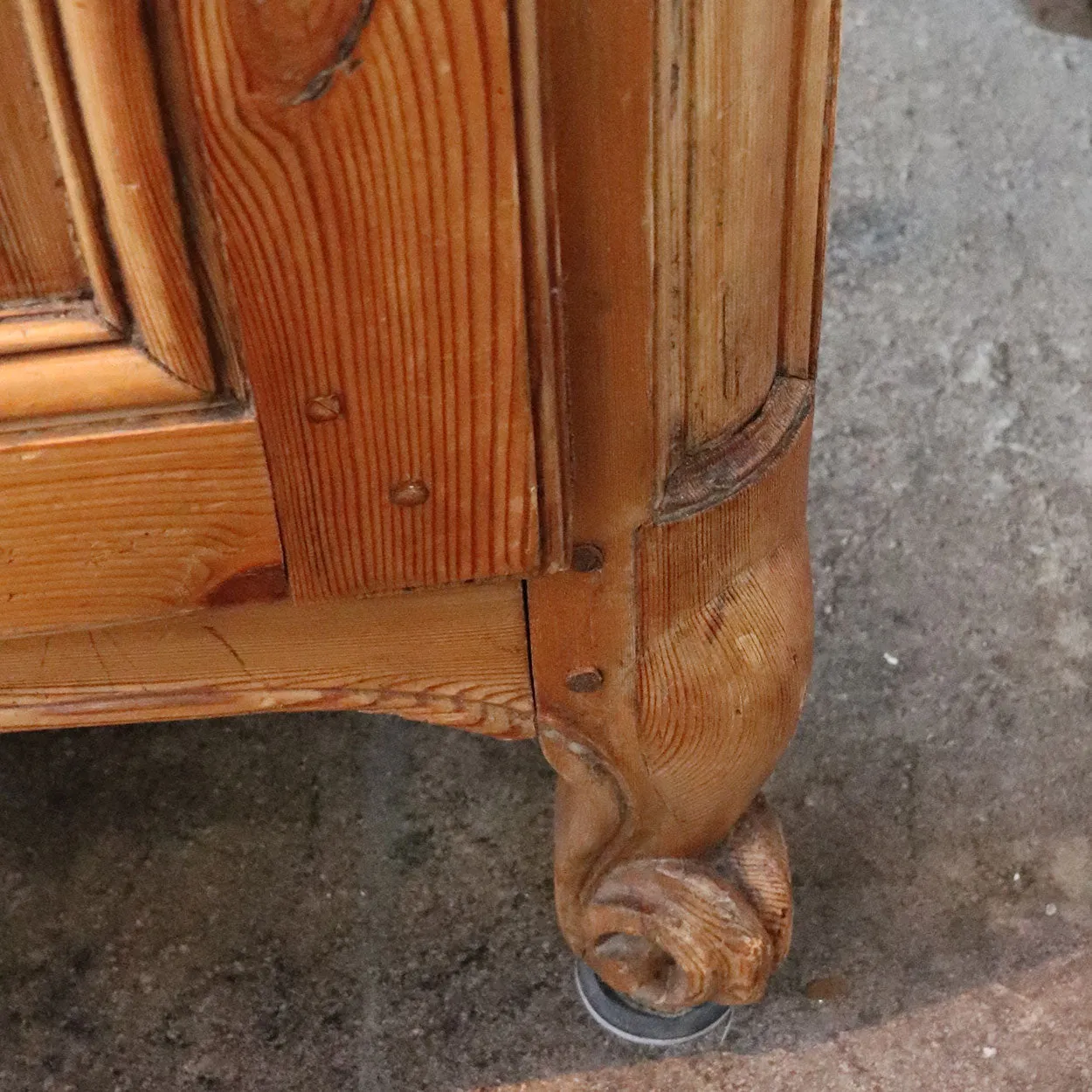 Large French Provincial Louis XV Style Pine Armoire