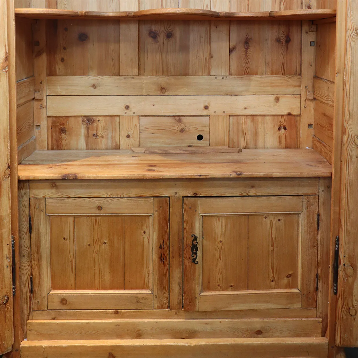 Large French Provincial Louis XV Style Pine Armoire