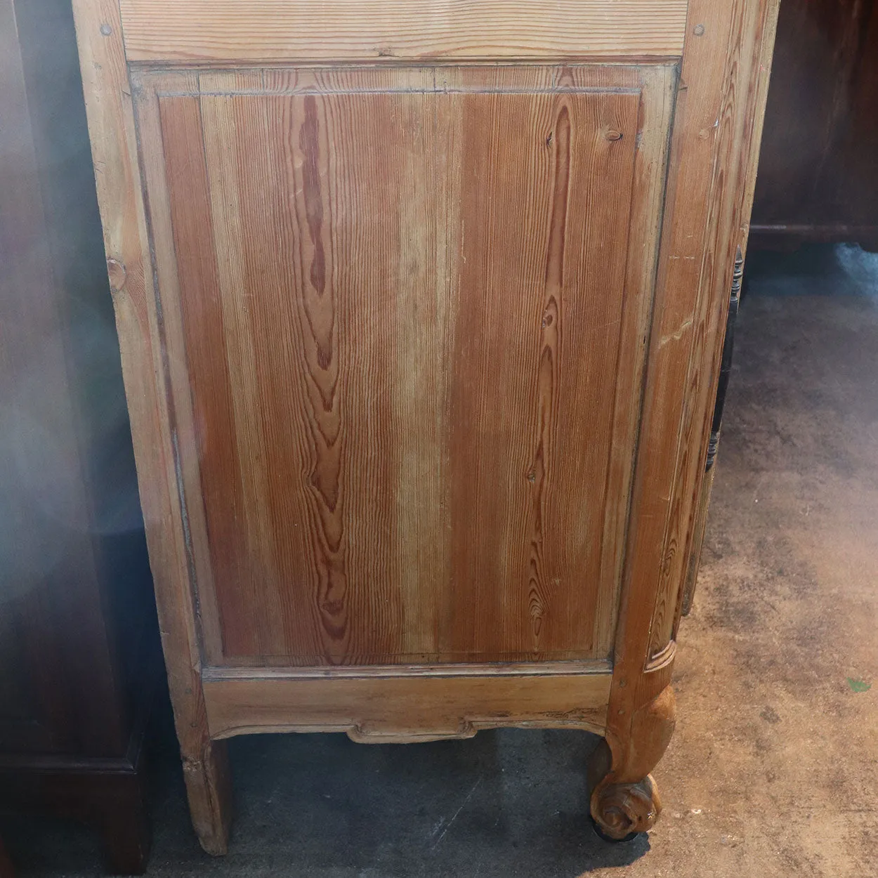 Large French Provincial Louis XV Style Pine Armoire