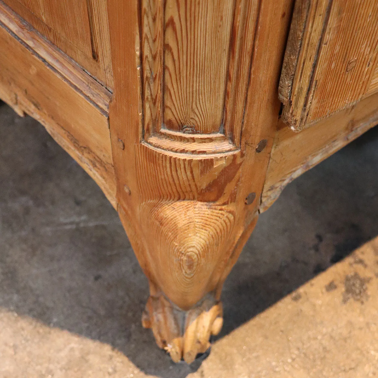 Large French Provincial Louis XV Style Pine Armoire
