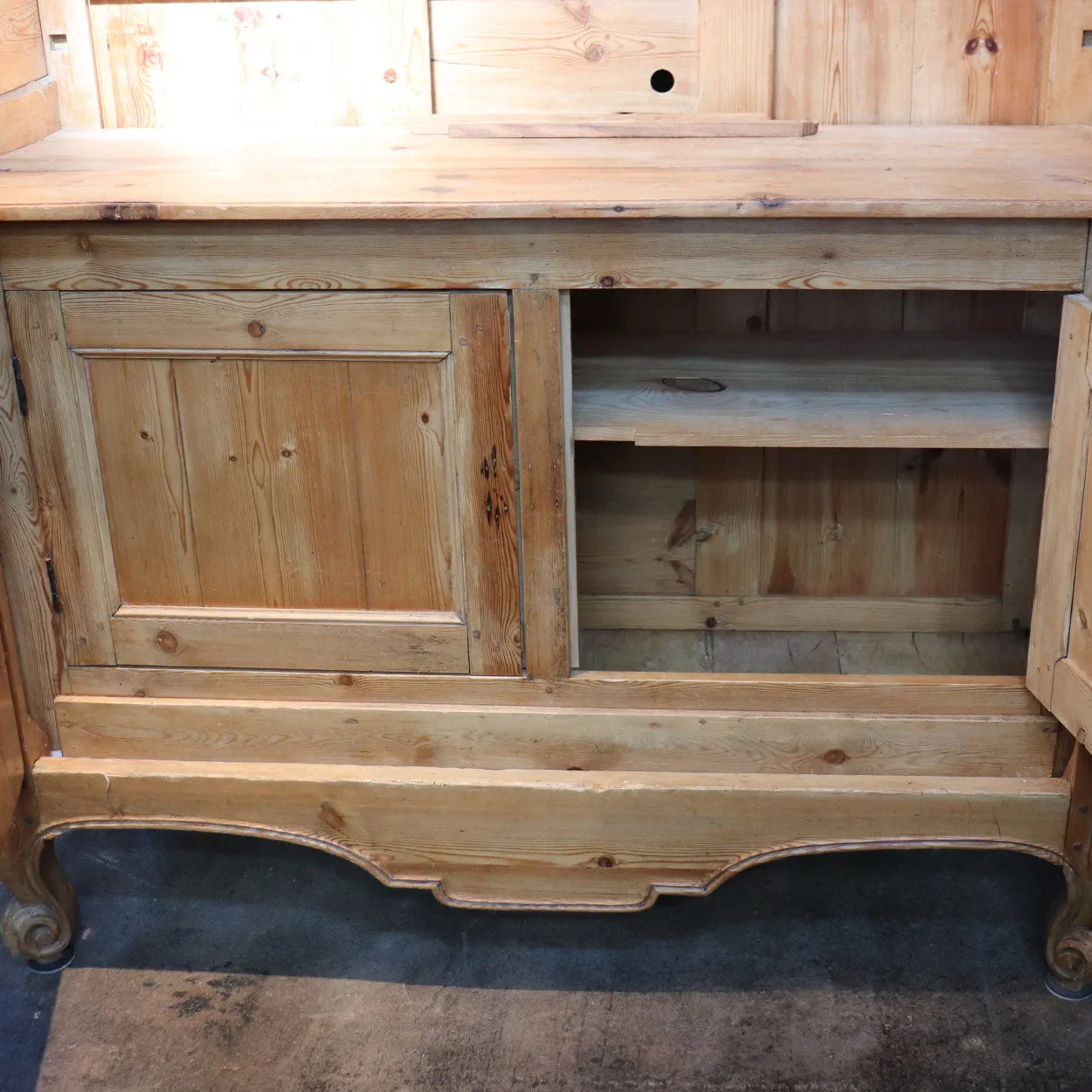 Large French Provincial Louis XV Style Pine Armoire