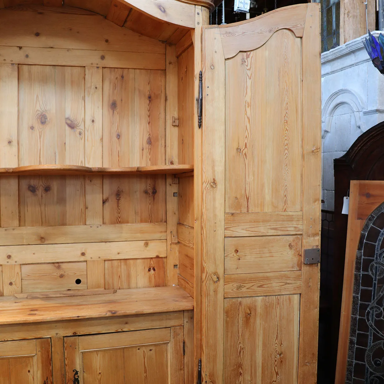 Large French Provincial Louis XV Style Pine Armoire