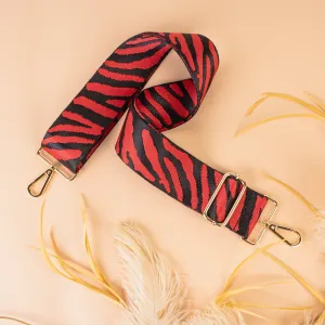 LBT0012 - Zebra Print Bag Strap - Red