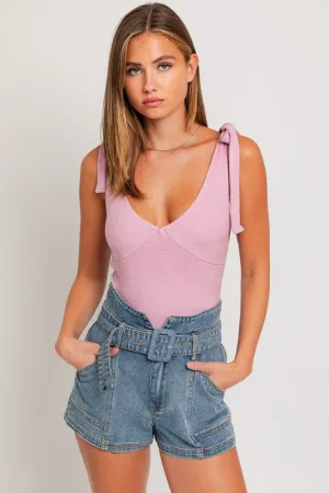 LE LIS Strap Tie Bodysuit
