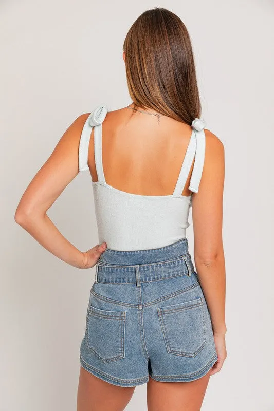 LE LIS Strap Tie Bodysuit