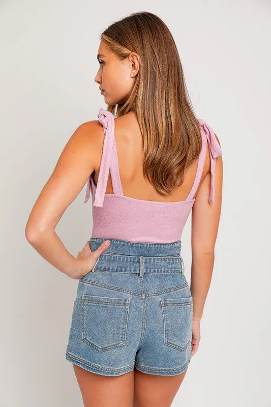 LE LIS Strap Tie Bodysuit