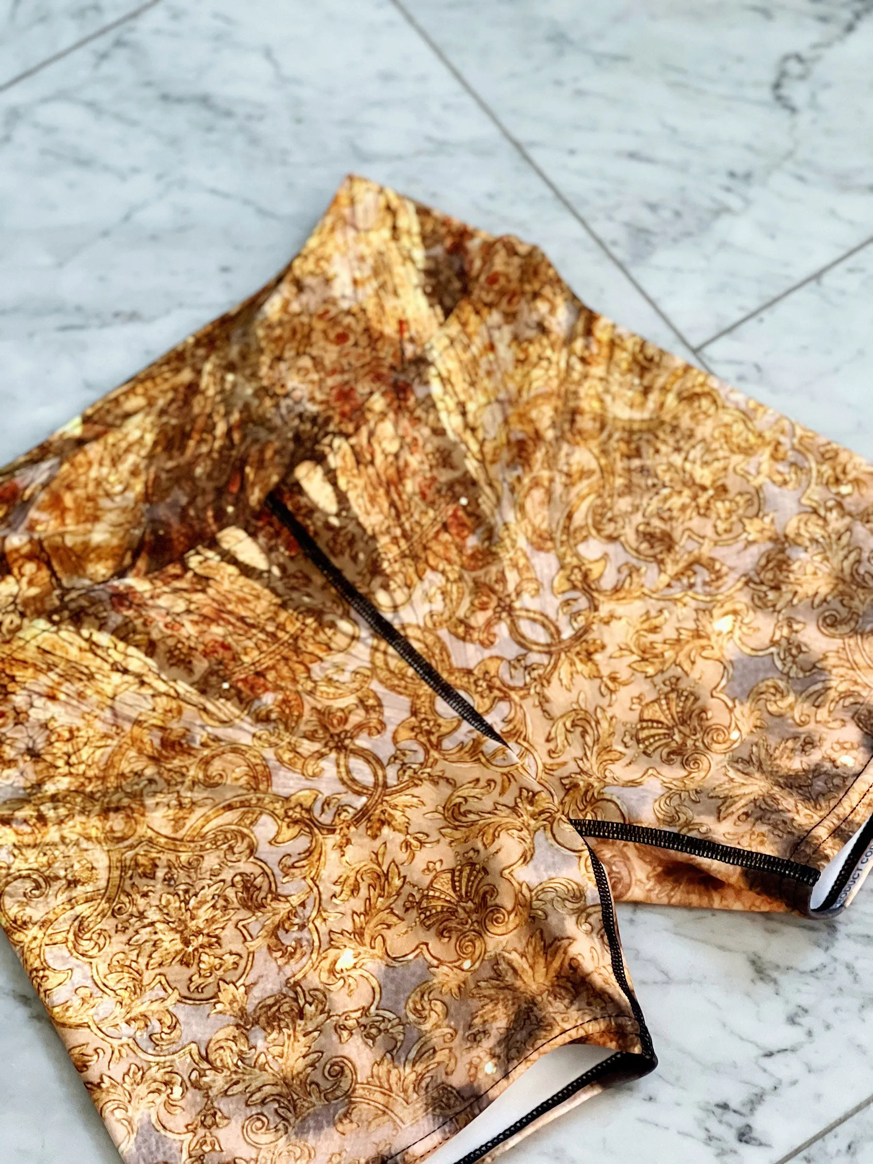 Leopard Gold Yoga Shorts