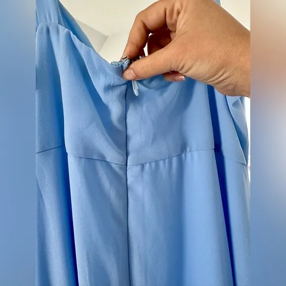 Light Baby Blue Evening Gown Square Neck Sleeveless Dress Lulu’s