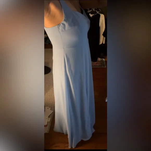 Light Baby Blue Evening Gown Square Neck Sleeveless Dress Lulu’s
