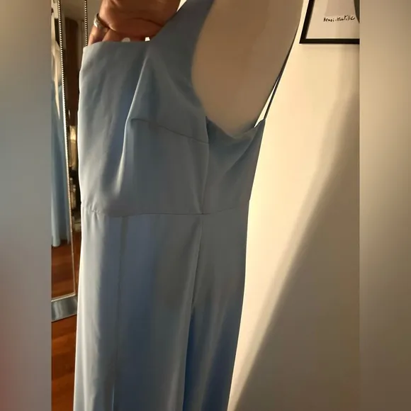 Light Baby Blue Evening Gown Square Neck Sleeveless Dress Lulu’s