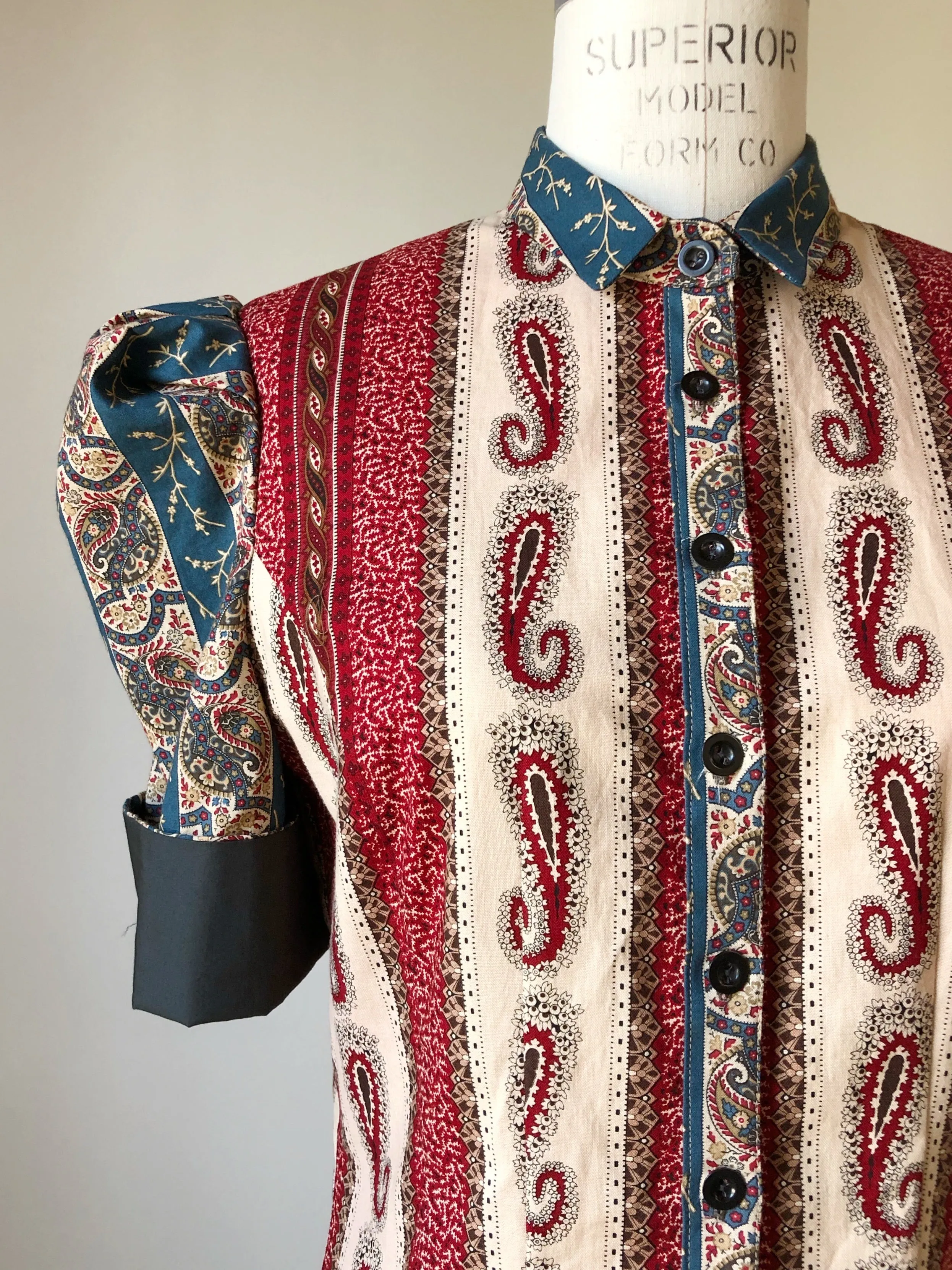 Lillian work shirt in 19th century reproduction prints #3