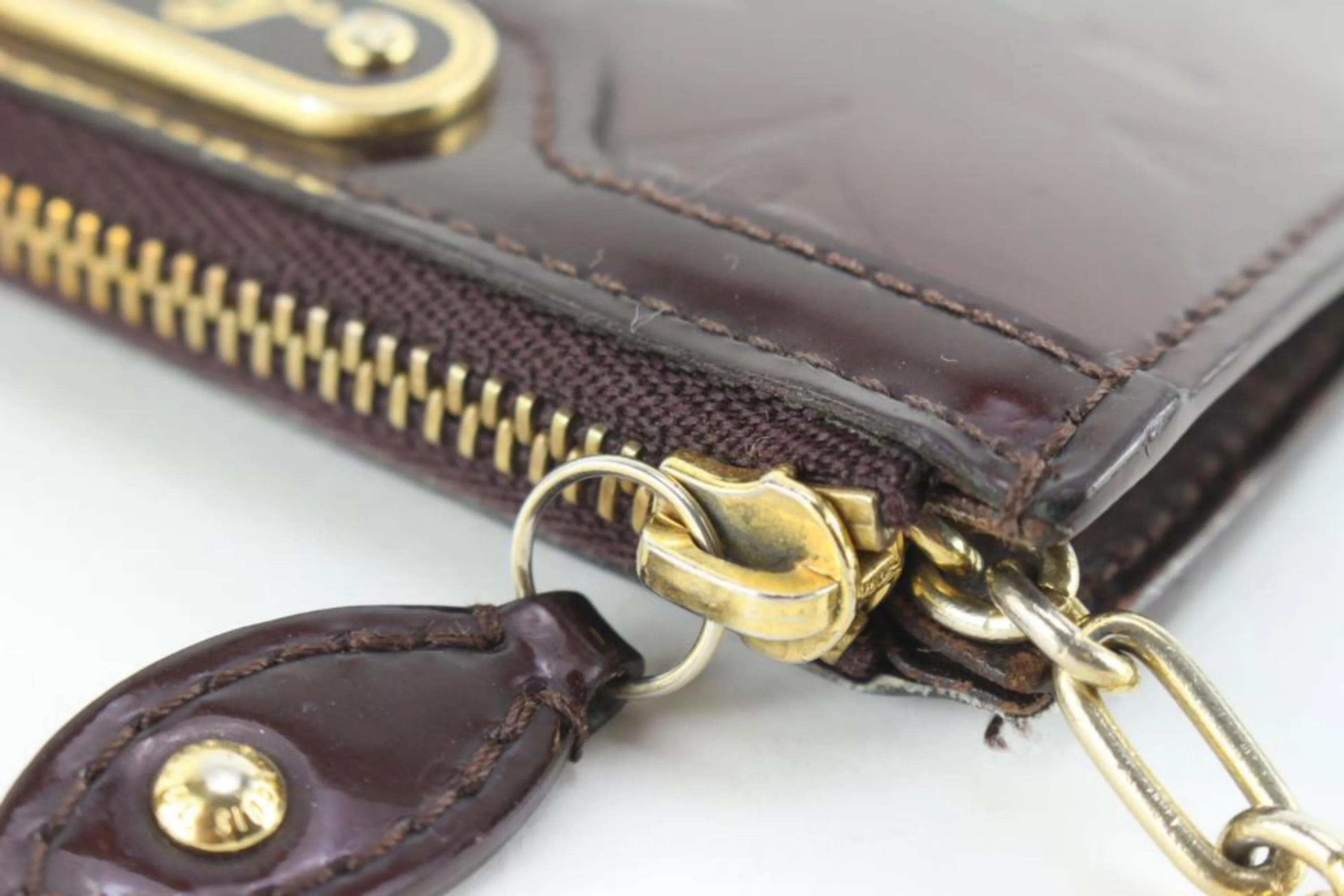 Louis Vuitton Amarante Monogram Vernis Key Pouch NM Pochette Cles 66lk825s