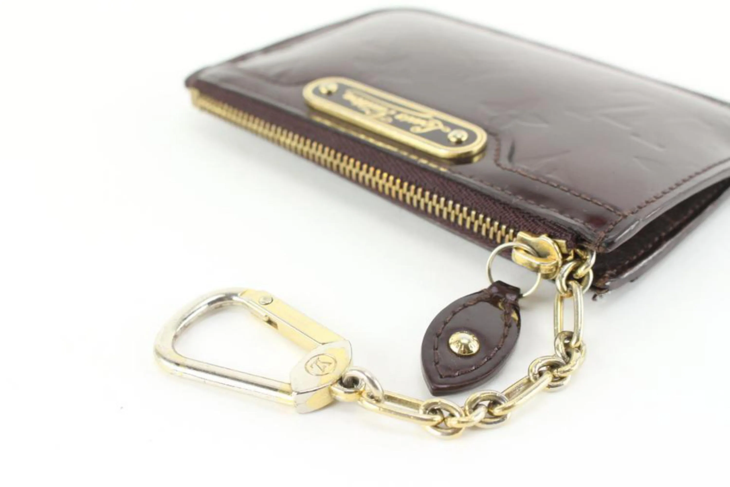 Louis Vuitton Amarante Monogram Vernis Key Pouch NM Pochette Cles 66lk825s
