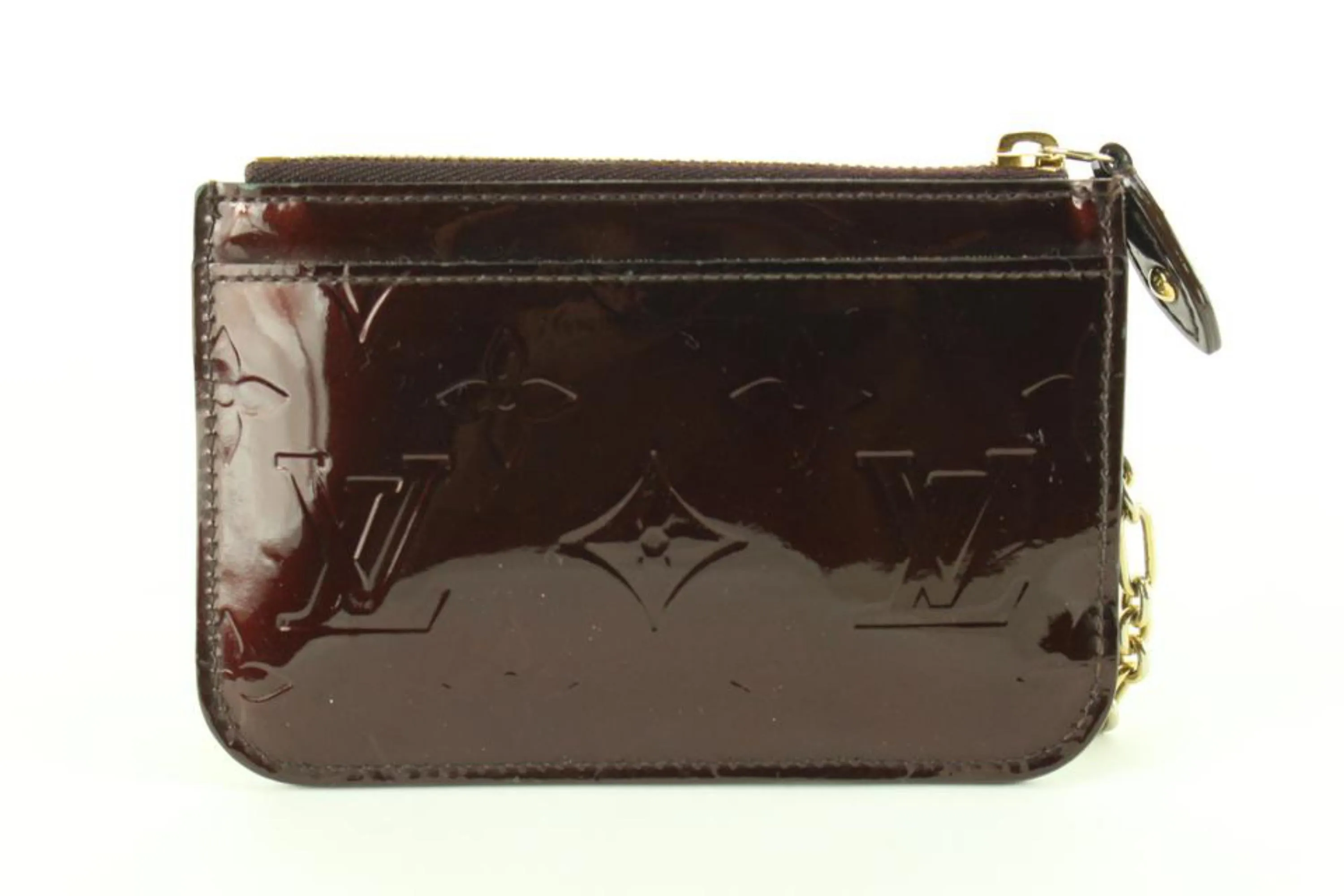 Louis Vuitton Amarante Monogram Vernis Key Pouch NM Pochette Cles 66lk825s