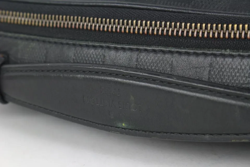 Louis Vuitton Black Damier Infini Leather Ambler Bum Bag Waist Fanny Pack 108lv19