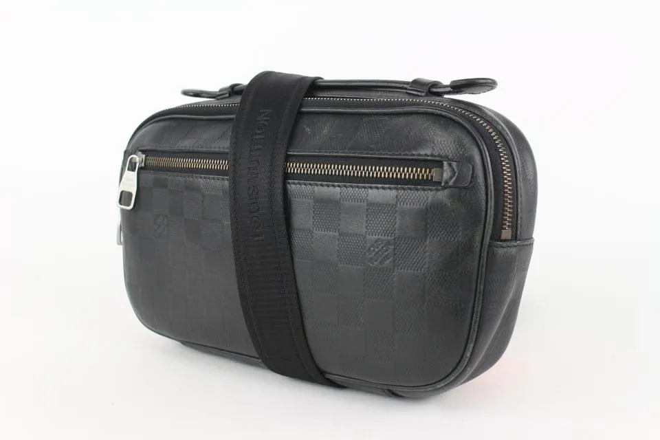 Louis Vuitton Black Damier Infini Leather Ambler Bum Bag Waist Fanny Pack 108lv19