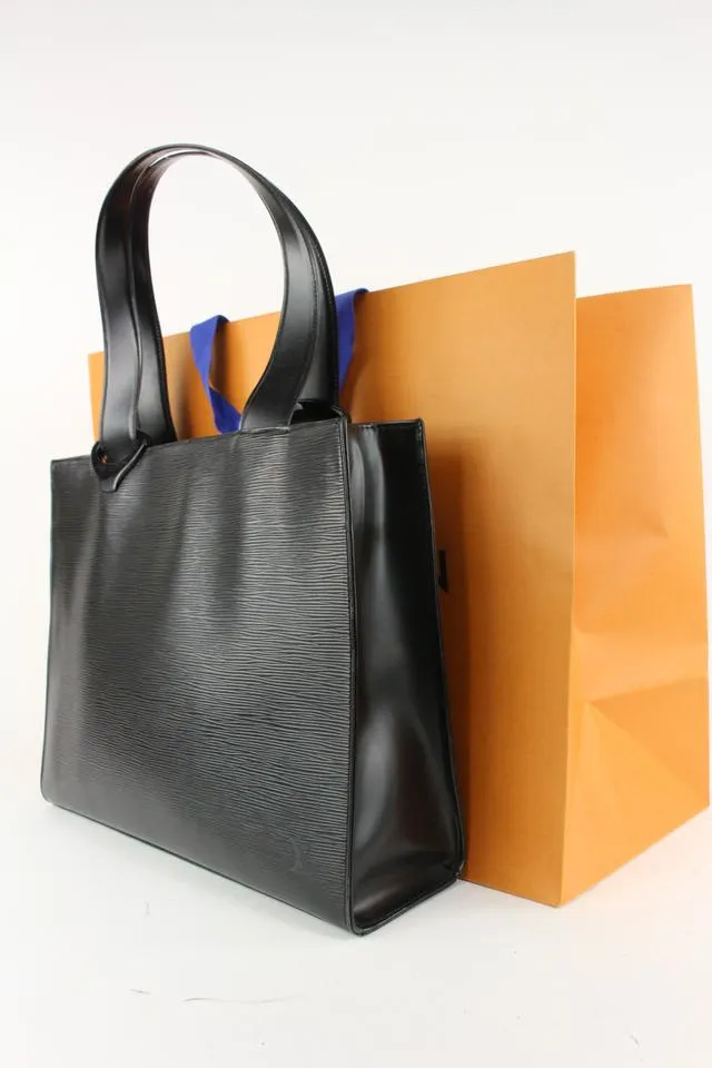 Louis Vuitton Black Epi Leather Gemeaux Tote Bag  913lv9
