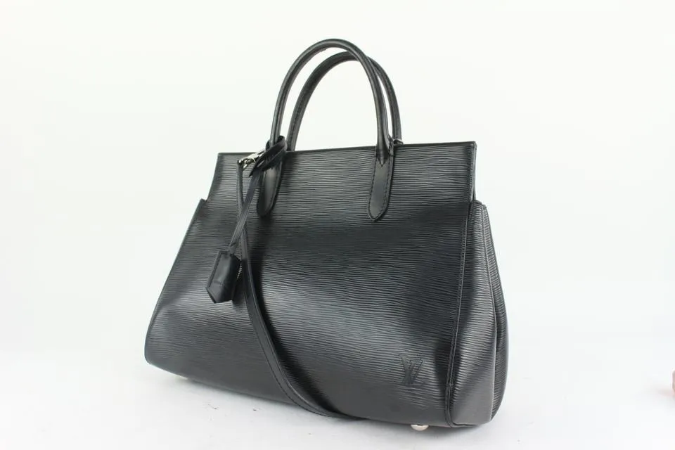 Louis Vuitton Black Epi Leather Noir Marly MM 2way Tote Bag 1110lv16