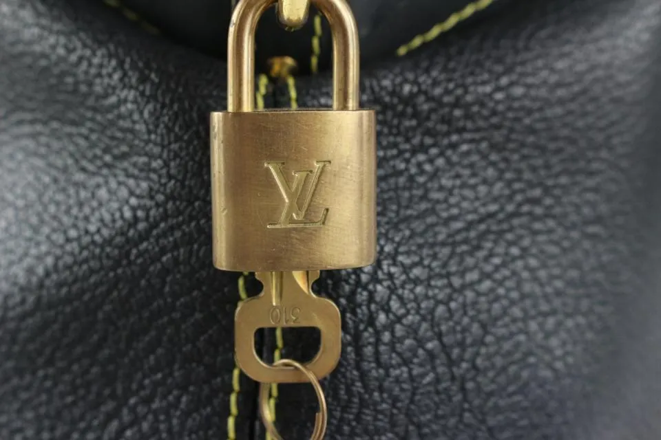 Louis Vuitton Black Suhali Leather Lockit GM Dome Bag 2lv1020