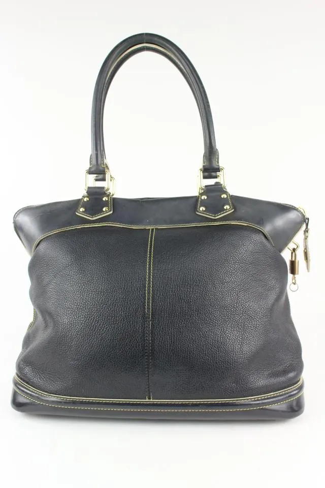 Louis Vuitton Black Suhali Leather Lockit GM Dome Bag 2lv1020