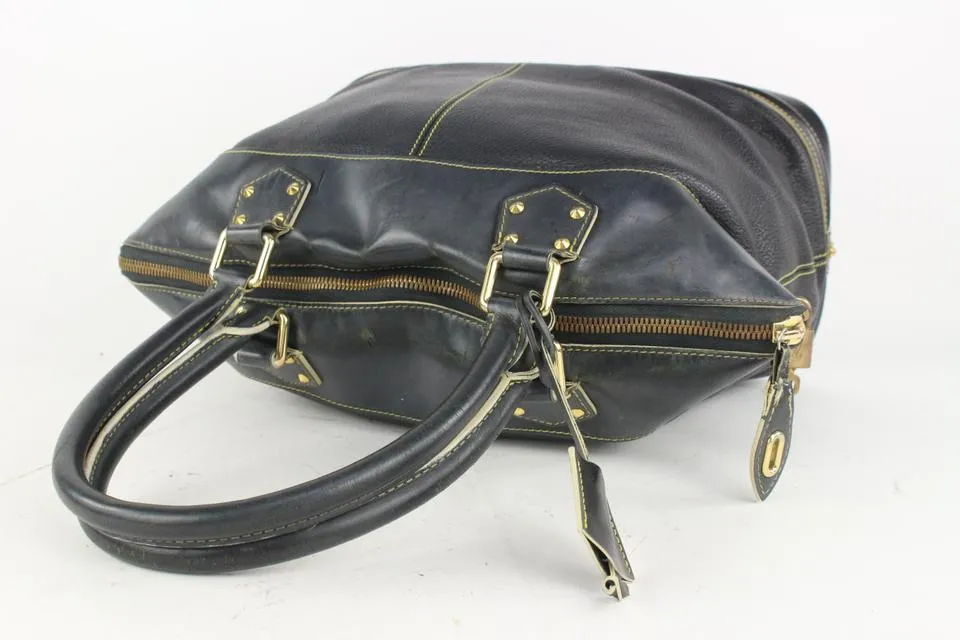 Louis Vuitton Black Suhali Leather Lockit GM Dome Bag 2lv1020