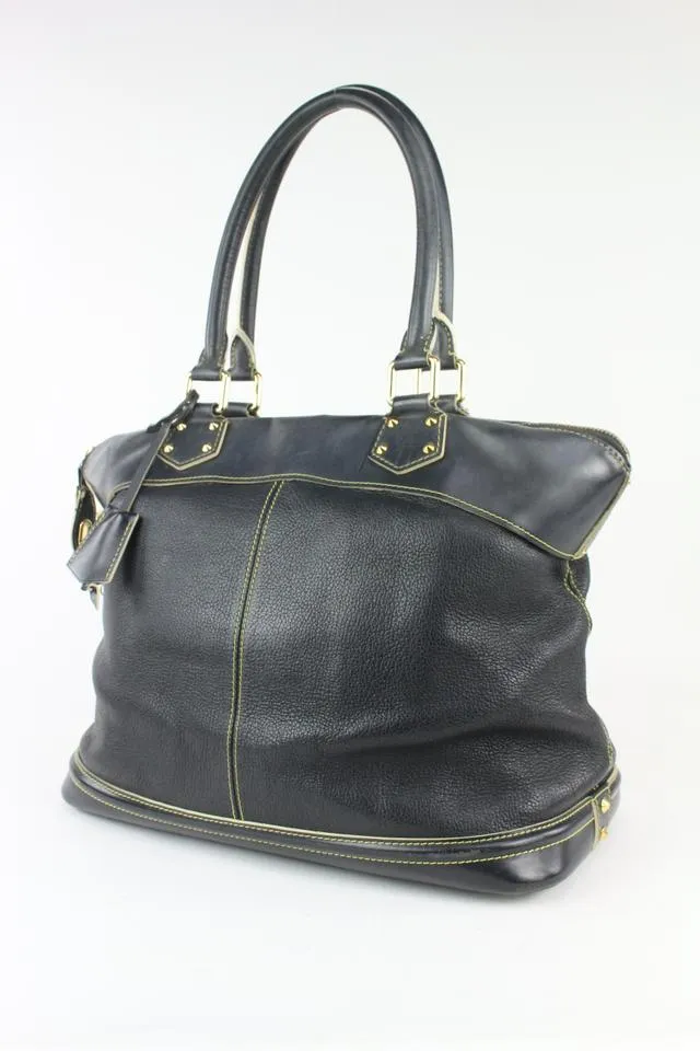 Louis Vuitton Black Suhali Leather Lockit GM Dome Bag 2lv1020