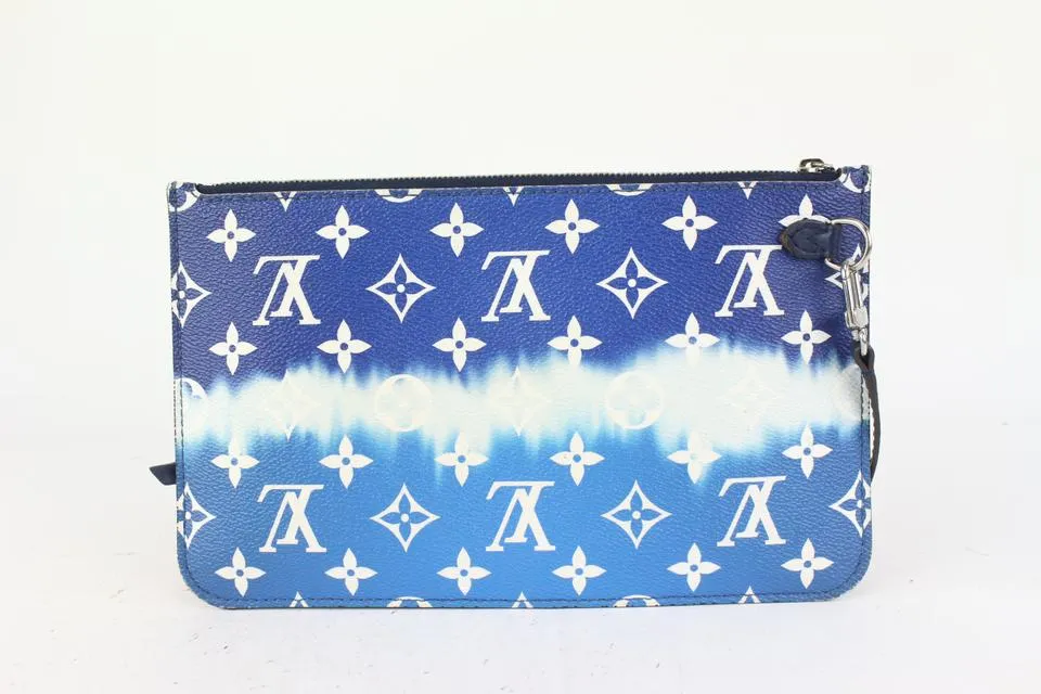Louis Vuitton Blue Monogram Giant Escale Neverfull Pochette 824lv45