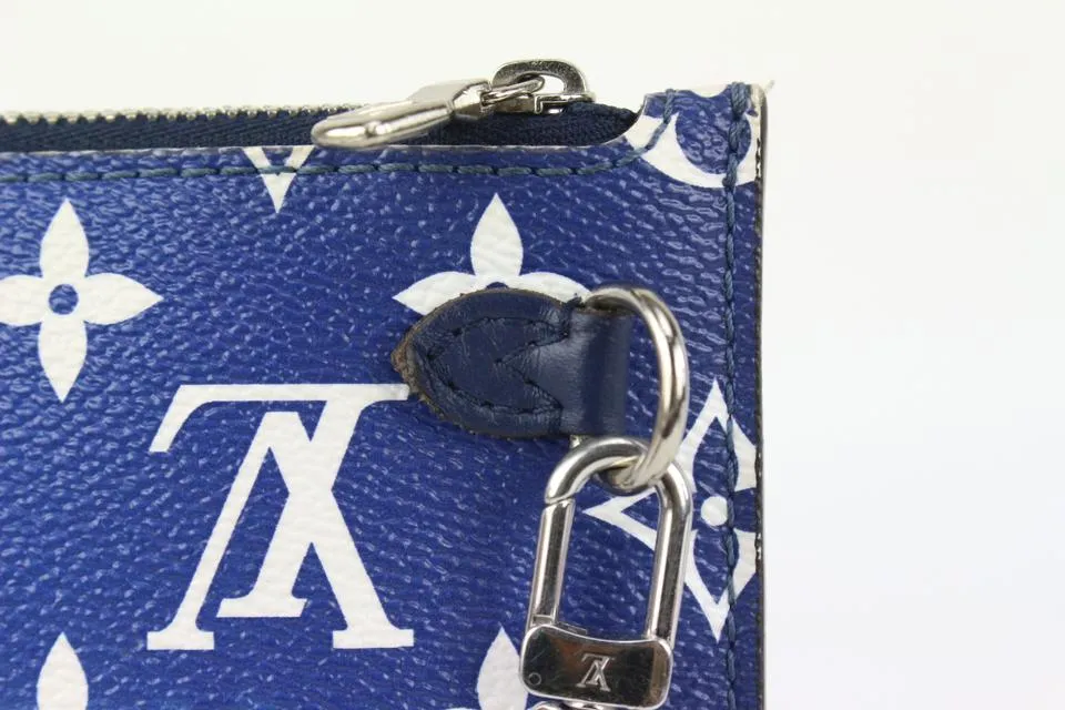 Louis Vuitton Blue Monogram Giant Escale Neverfull Pochette 824lv45