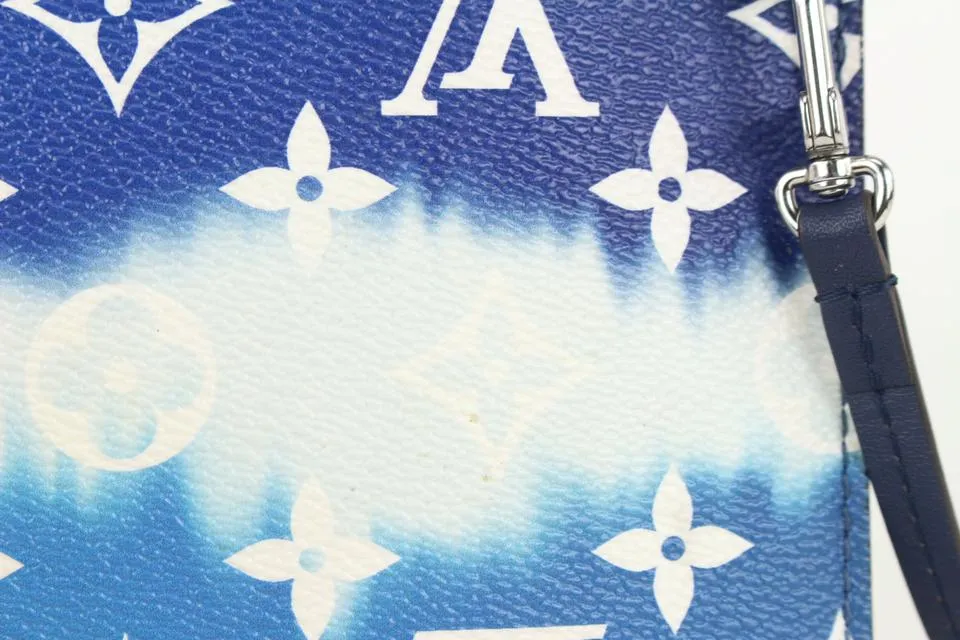 Louis Vuitton Blue Monogram Giant Escale Neverfull Pochette 824lv45