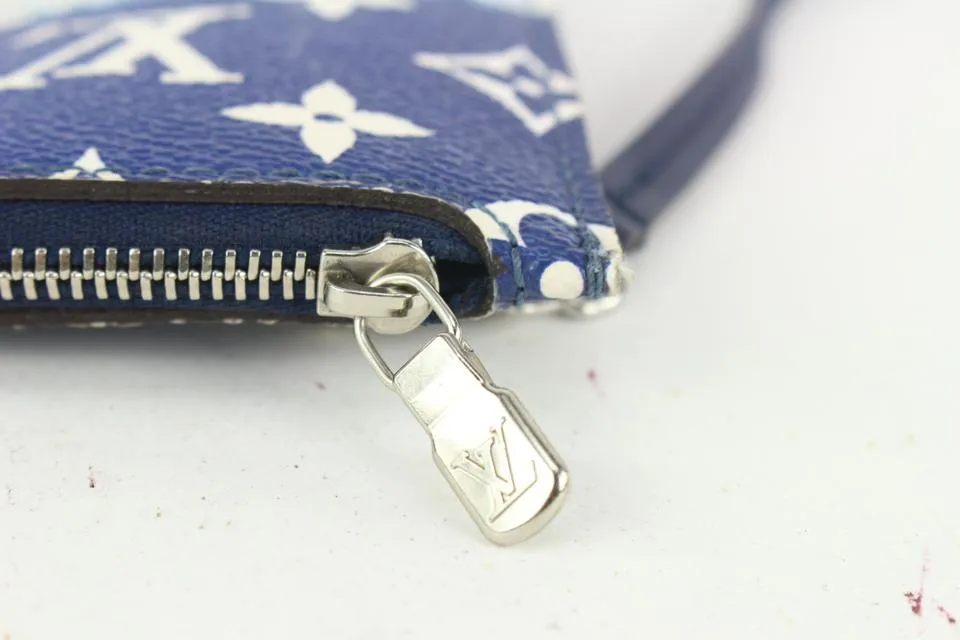 Louis Vuitton Blue Monogram Giant Escale Neverfull Pochette 824lv45