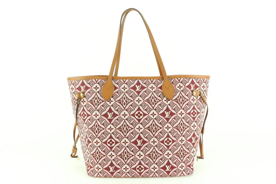 Louis Vuitton Bordeaux  Monogram Since 1854 Neverfull MM Tote with Pouch  24lz53s