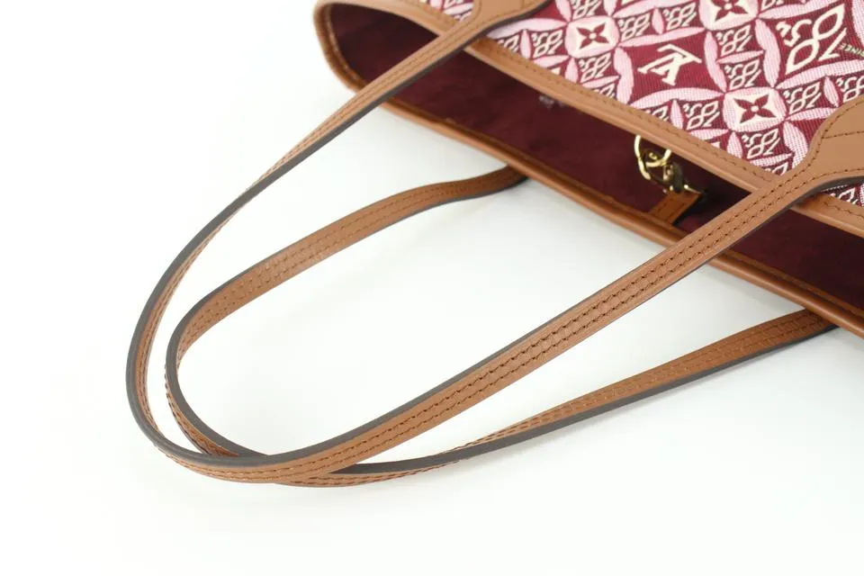 Louis Vuitton Bordeaux  Monogram Since 1854 Neverfull MM Tote with Pouch  24lz53s