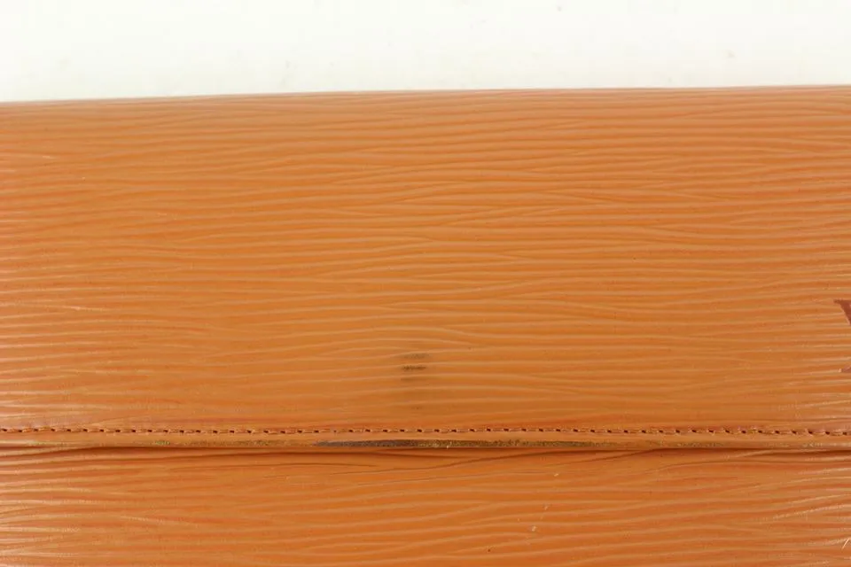 Louis Vuitton Brown Epi Leather Porte Tresor Trifold Long Wallet 720lvs622