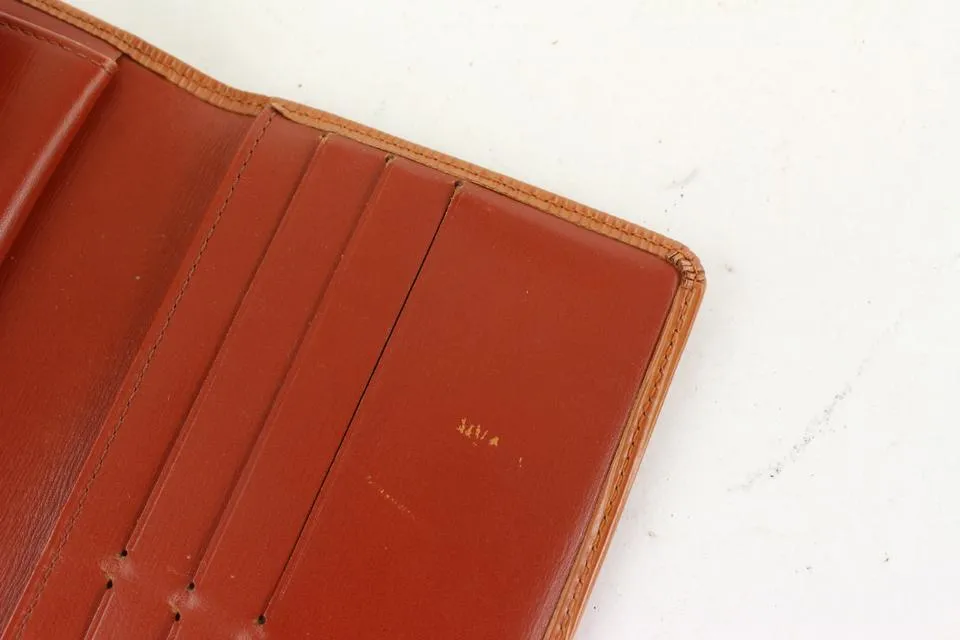 Louis Vuitton Brown Epi Leather Porte Tresor Trifold Long Wallet 720lvs622
