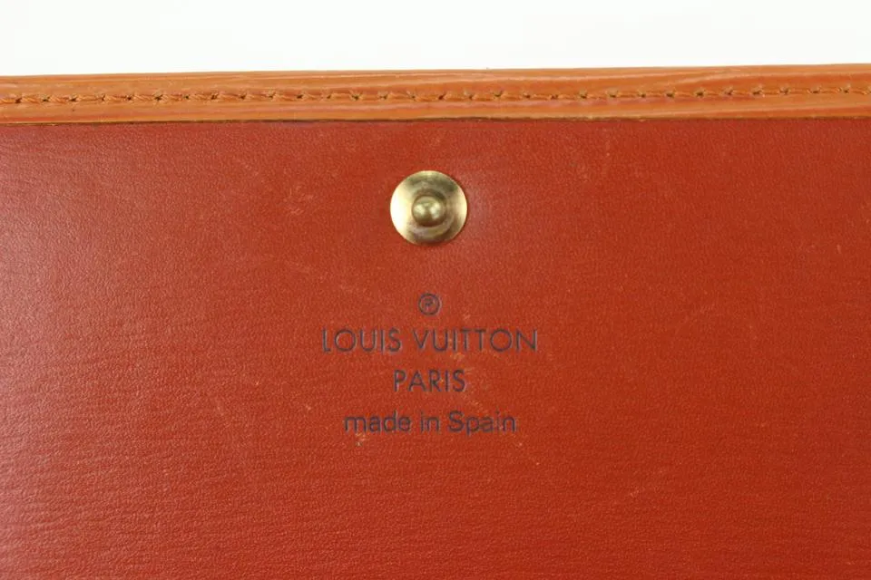 Louis Vuitton Brown Epi Leather Porte Tresor Trifold Long Wallet 720lvs622