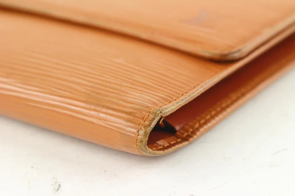 Louis Vuitton Brown Epi Leather Porte Tresor Trifold Long Wallet 720lvs622