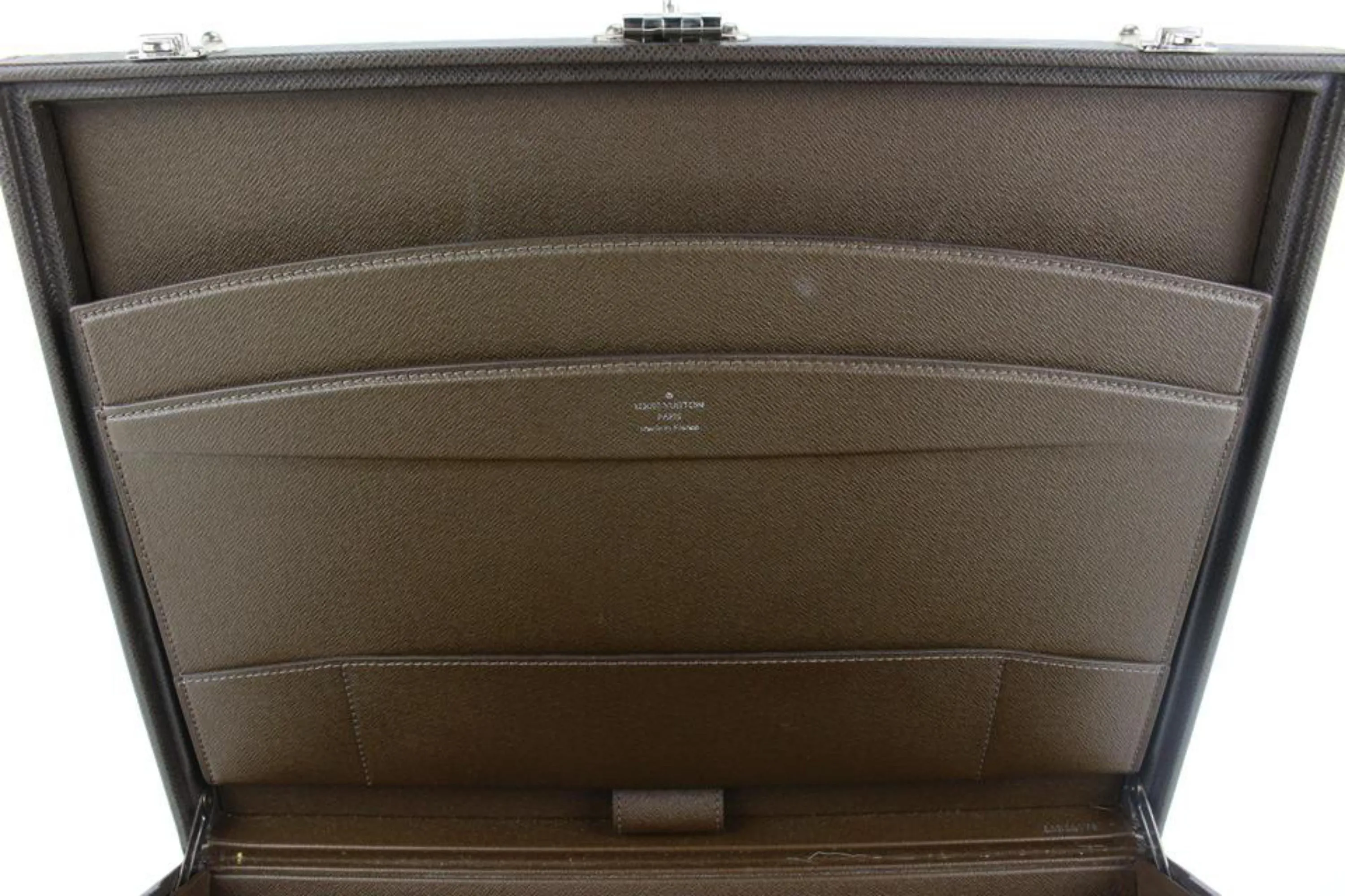 Louis Vuitton Brown Grizzli Taiga Leather President Briefcase Attache Trunk 14lk616s