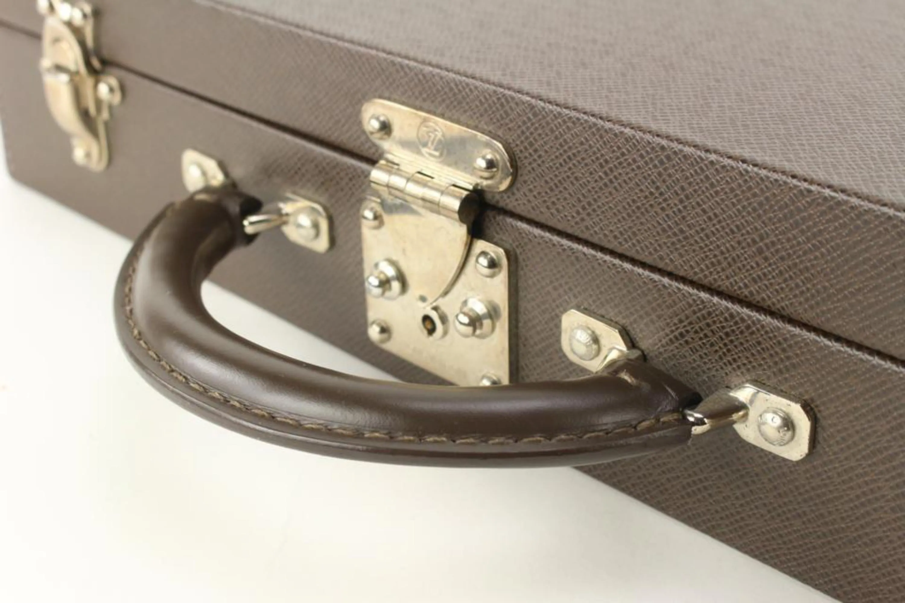 Louis Vuitton Brown Grizzli Taiga Leather President Briefcase Attache Trunk 14lk616s