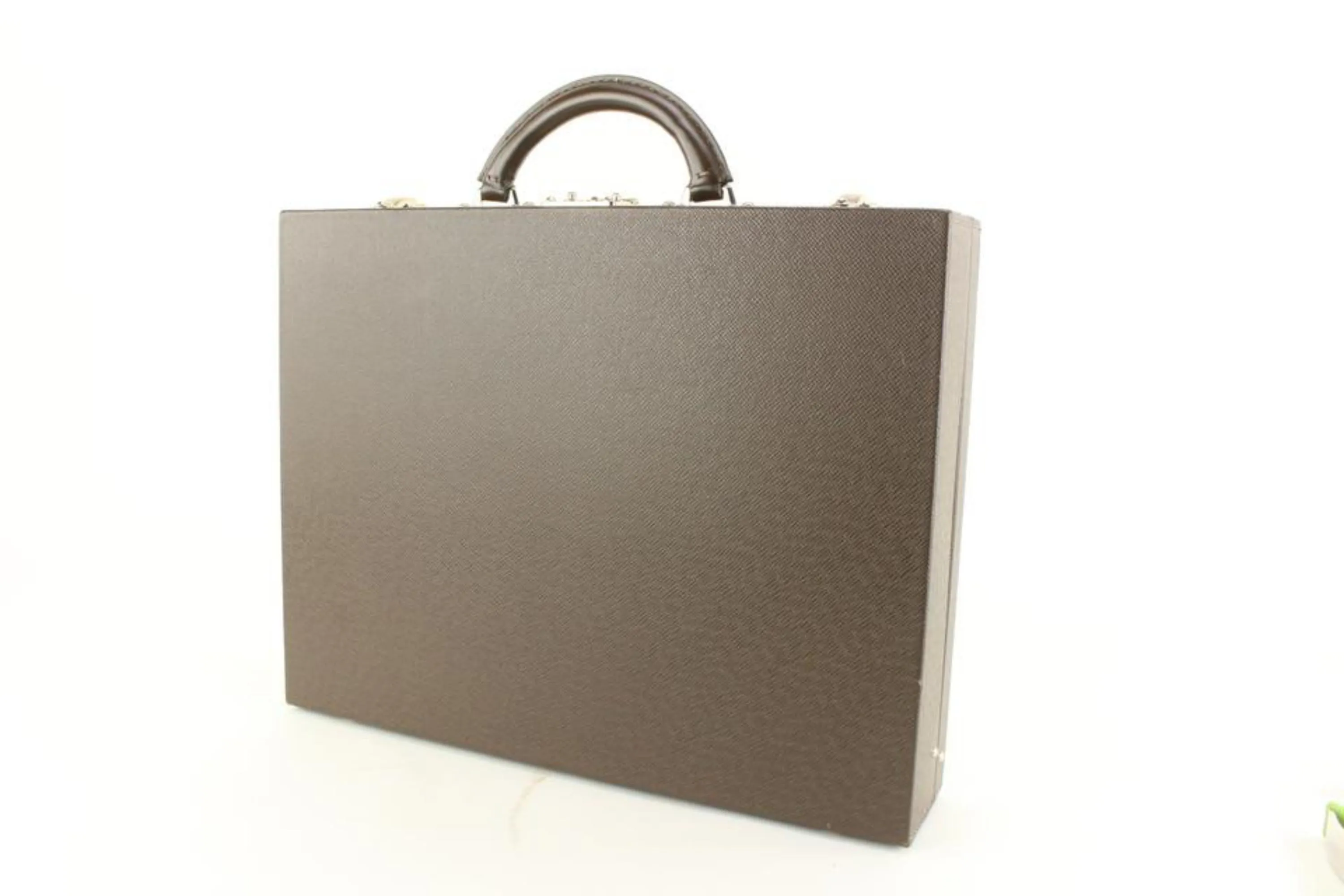 Louis Vuitton Brown Grizzli Taiga Leather President Briefcase Attache Trunk 14lk616s
