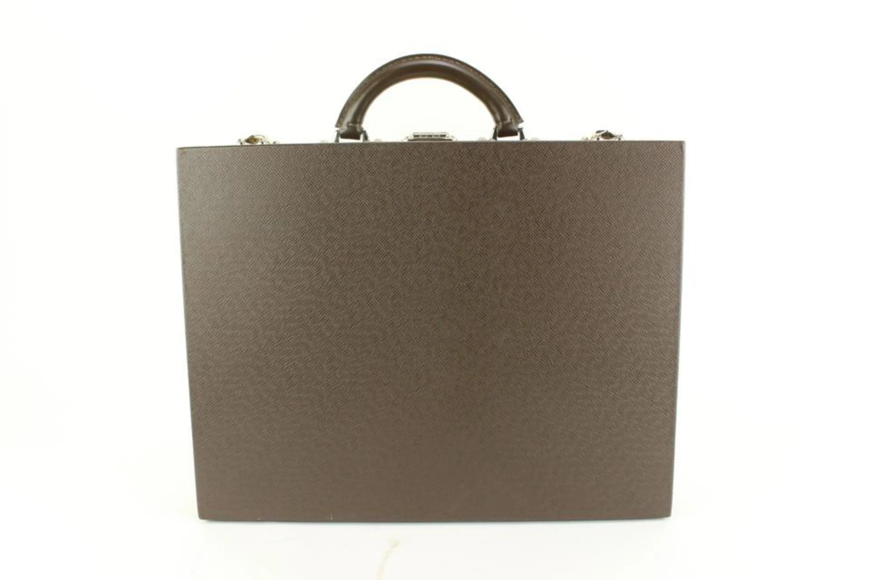 Louis Vuitton Brown Grizzli Taiga Leather President Briefcase Attache Trunk 14lk616s