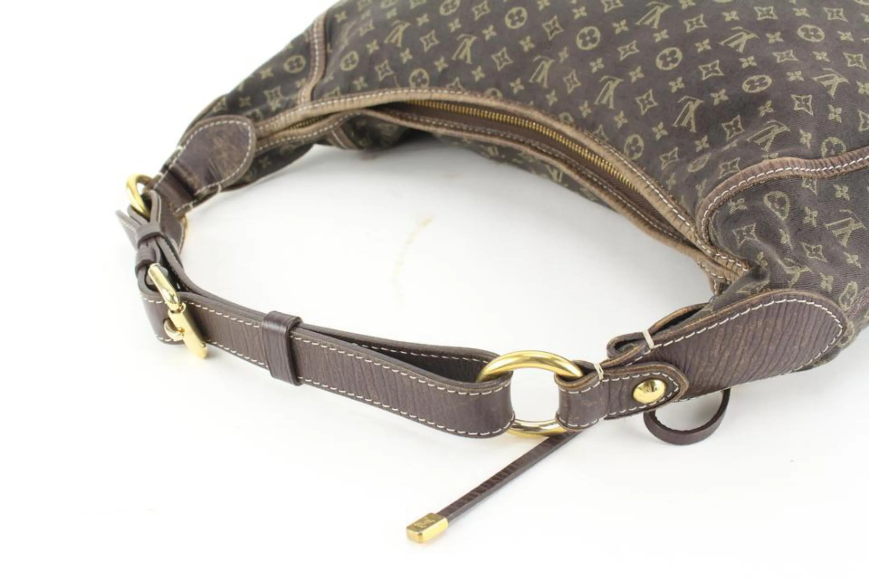 Louis Vuitton Brown Monogram Mini Lin Manon MM Hobo 24lk617s